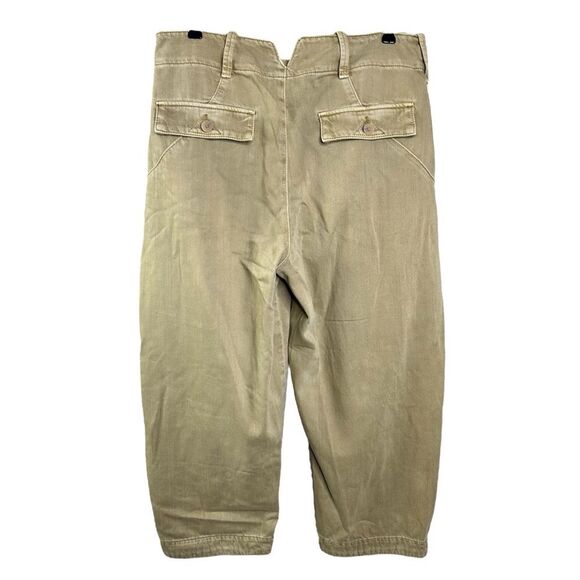 Anthropologie Pilcro Tapered Crop Chino Pants Tan Denim Jeans - Button Fly - Picture 5 of 12